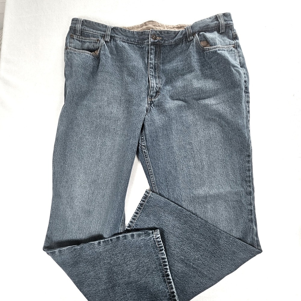 Duluth Trading Co Ballroom Blue Jeans Mens 46x34 Straight Leg 100% Cotton Denim